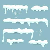 Set of Snows cap vector collection set in winter seasons isolated on white background , Vector illustration