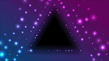 Neon led lights abstract tunnel triangle video animation