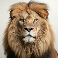 AI generated Majestic Lion Mane Close Up Head Image Generative AI photo