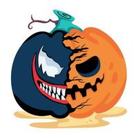 Trendy Halloween Gourd vector