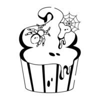 Trendy Halloween Cupcake vector