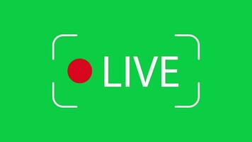 Animated live stream, broadcast icon sign symbol motion graphic isolated on green screen background video