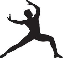 Yoga Warrior Pose vector silhouette illustration 4