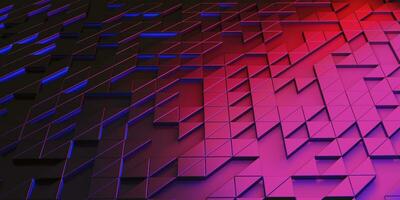 Complex structure glowing technology background geometric pixel triangle abstract 3d rendering photo