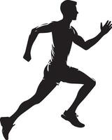 hombre correr actitud vector silueta ilustración 8