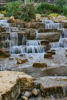 small waterfall at public park in istanbul photo