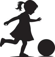 Child playing vector silhouette illustration 4