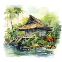 AI generated Green and environmentally friendly housing concept. AI Generated photo