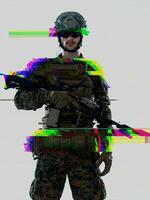 soldier with glitch photo