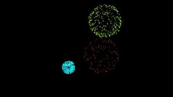 holiday firework explode New Year celebration seamless loop Animation video with black background