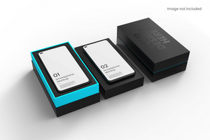 PSD realistic smartphone with box mockup