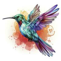 AI generated Hummingbird clipart on white background. AI Generated photo