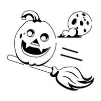 Trendy Halloween Broom vector