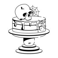 Trendy Skull Cake vector