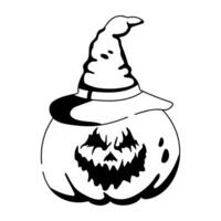 Trendy Witch Pumpkin vector