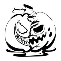 calabaza de halloween de moda vector