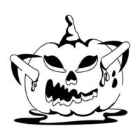 Trendy Pumpkin Face vector