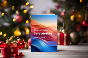 kerstkaart mockup psd