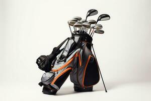 AI Generated Course bag iron club ball recreation golf play grass game hobby leisure equipment set photo