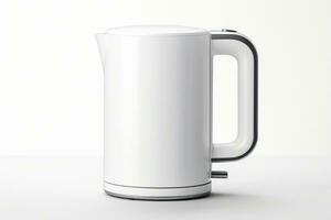 AI Generated Kitchen hot white drink pot tea isolated appliance teapot utensil handle steel photo