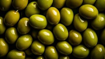 AI Generated Oil mediterranean ingredient fresh olive tasty nature background ripe vegetarian photo