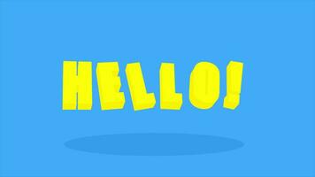 Hello 3D Flat Text Wiggle video