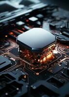 AI Generated Processor motherboard integrated circuit technology microprocessor background microchip photo