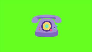 A Rotary Dial Phone Green Screen 2D Animation video