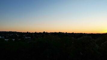 High Angle footage of British Town During sunset video