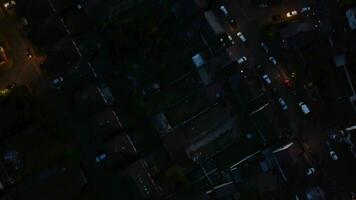 haute angle métrage de Britanique ville pendant le coucher du soleil video