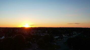 High Angle footage of British Town During sunset video