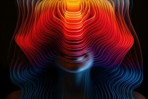 AI Generated Blue art light texture futuristic illustration abstract modern motion digital vibrant photo