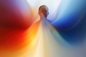 AI Generated Wallpaper illustration colorful shape yellow dynamic design background curve effect photo