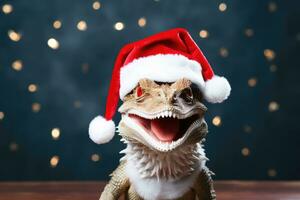 AI Generated Card animal december seasonal festive celebration hat merry pet cute holiday xmas photo