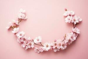 AI Generated Background petal cherry space branch springtime pink garden blossoms frame nature photo