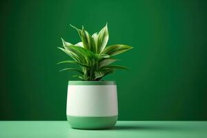 AI Generated Leaves nature flower design white home beautiful interior pot room fresh houseplant photo