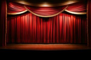 AI Generated Curtain show fabric entertainment cinema opera presentation backdrop event background photo