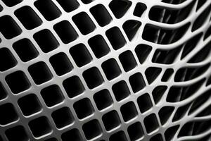 AI Generated Grid pattern metallic mesh abstract background hole wallpaper industrial stainless iron photo