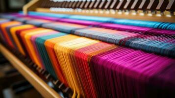 ai generado diseño textil coser arte fibra fabricar modelo algodón antecedentes Sastre colores foto