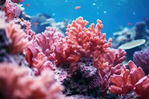 ai generado coral fauna silvestre ambiente naturaleza bucear marina submarino vistoso Egipto agua acuático foto