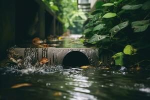 ai generado fluido desagüe ambiente viaje paisaje hermosa parque agua río verde corriente foto