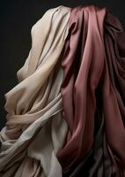AI Generated Luxurious silky smooth elegant design fabric soft textile wallpaper background drapery photo