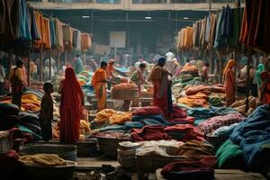 ai generado cultura de venta mercado mujer negocio tradicion Tienda calle India turismo vistoso foto