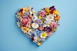 ai generado forma Boda día floral tarjeta primavera diseño romántico amor romance florecer antecedentes foto