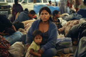 ai generado cultura hembra pueblo ropa al aire libre pobreza pobre festival indio persona mercado foto