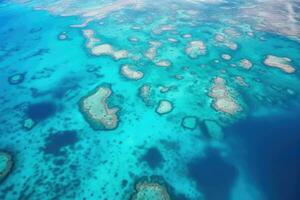 AI Generated Coral island water australia great landscape nature aerial ocean queensland travel reef photo