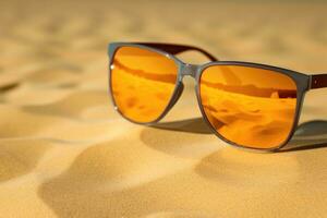 AI Generated Sunglasses outdoor glasses travel sun blue vacation tropic relaxation water summer photo