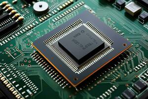 AI Generated Chip pc electronic processor digital closeup component hardware integrated circuit photo