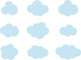 Sky clouds vector silhouette. Cloud icon set.