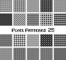 Abstract seamless pattern in pixel style. Set geometric design background. vector